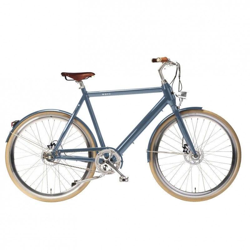 Velo electrique pas cher et leger Watt Boston Couleur Bleu Taille du cadre Velo 54 CM